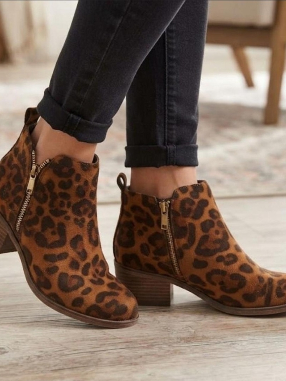 Mata Shoes Leopard-Print Ankle Booties in Brown